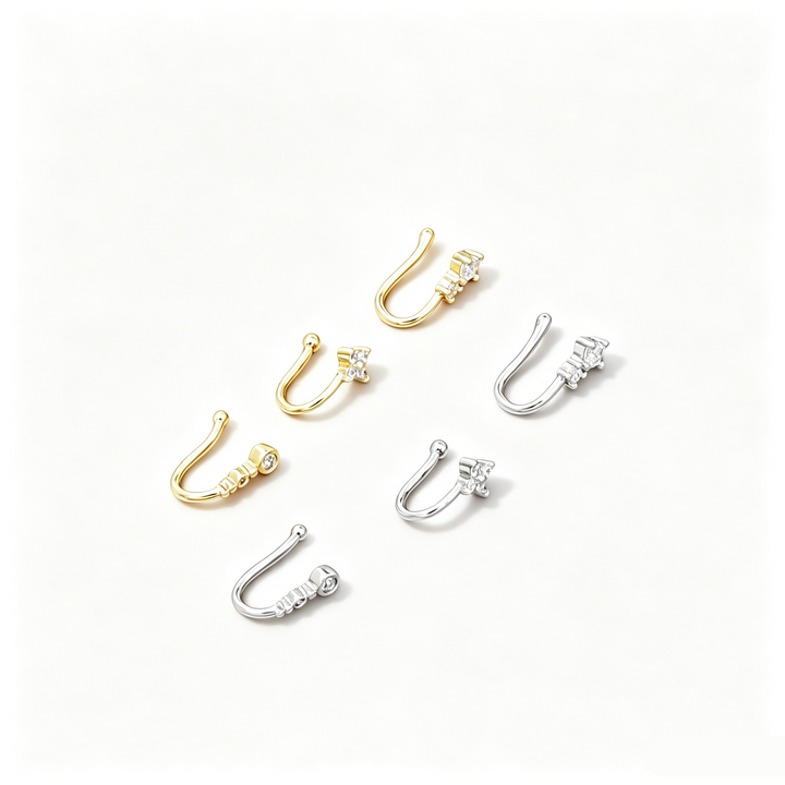 Three Piece U Nose Cuff Set Daily Wear