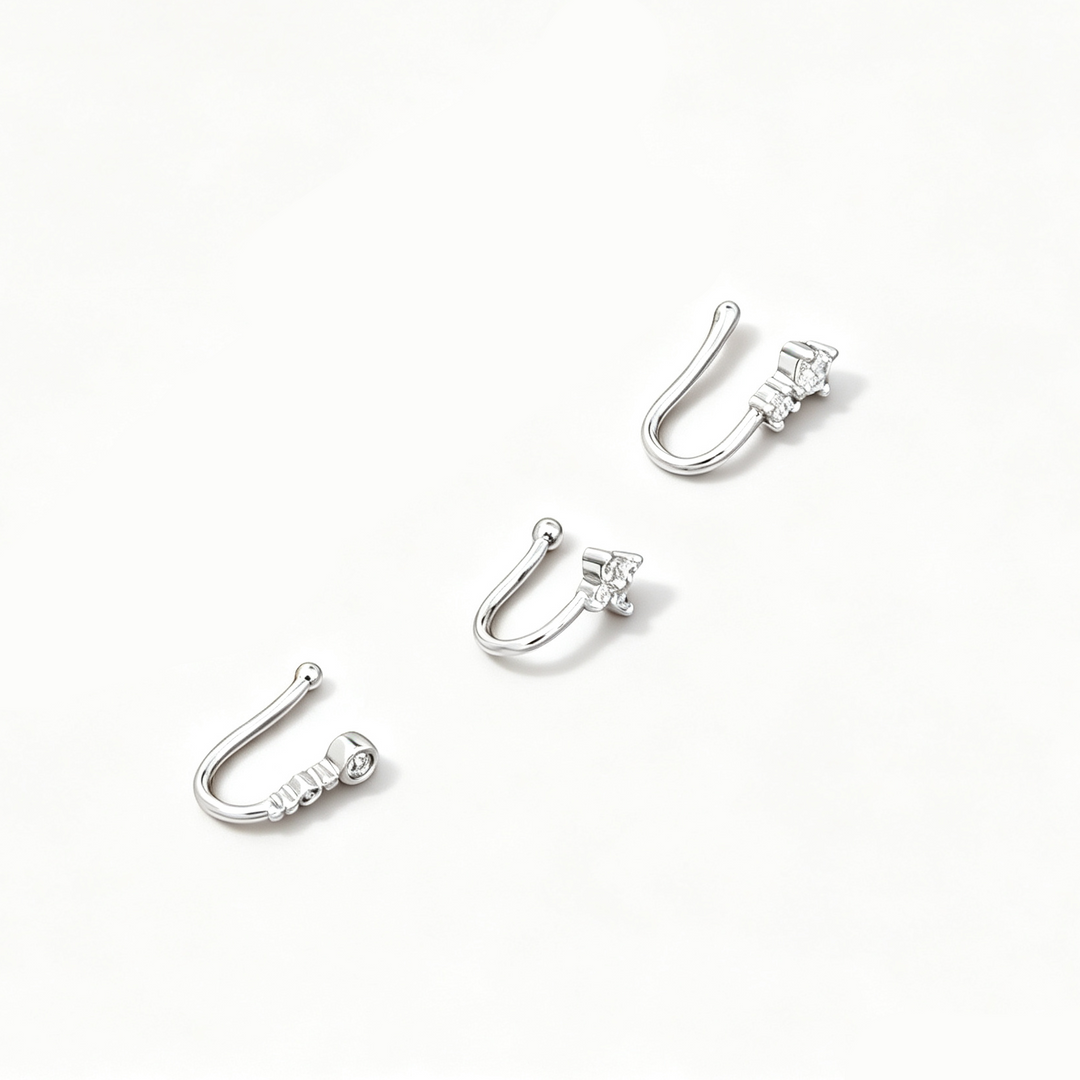 Three Piece U Nose Cuff Set Daily Wear
