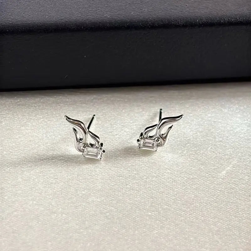 Trendy Flame Zircon Ear Studs
