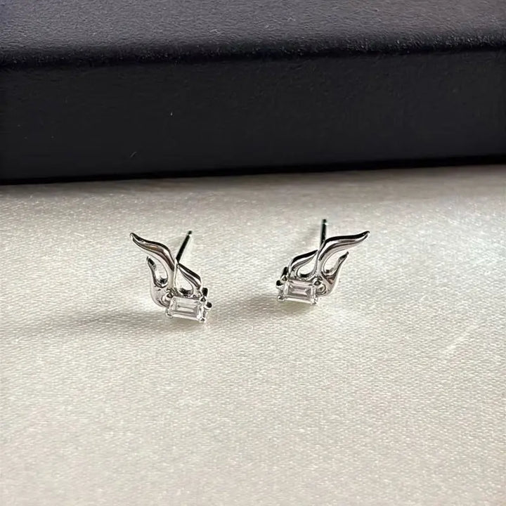 Trendy Flame Zircon Ear Studs