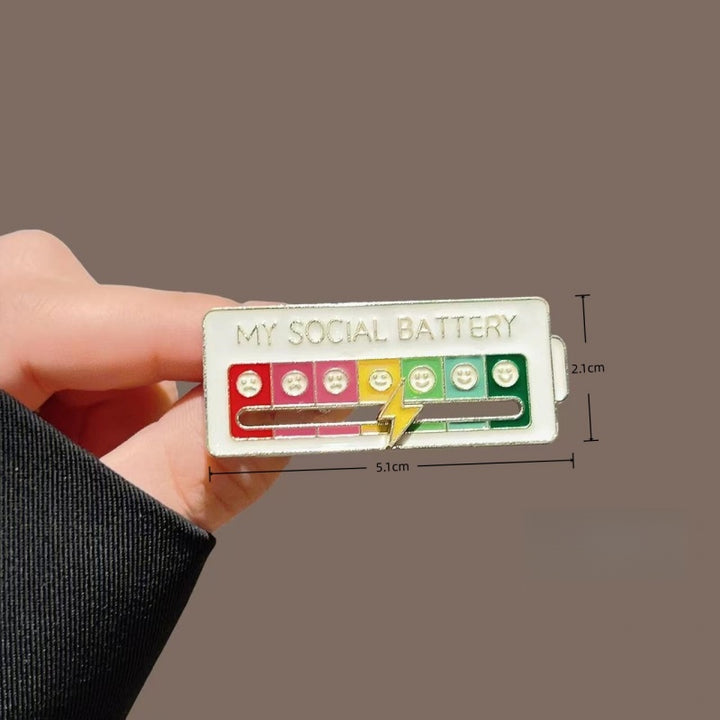 Social Battery Slider Pin Mood Brooch