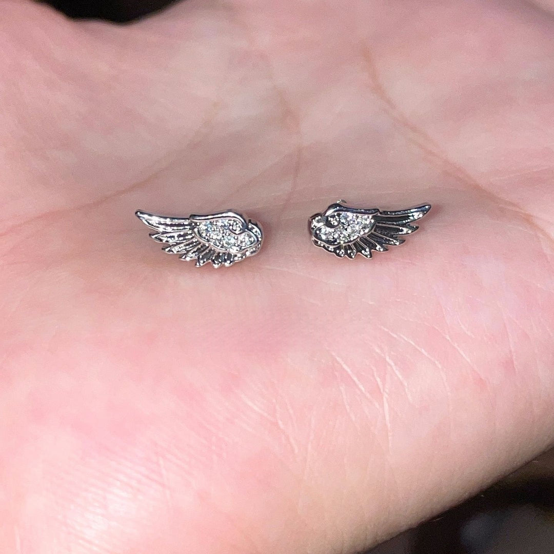 Wing Cross Earrings Layered Ear Stack