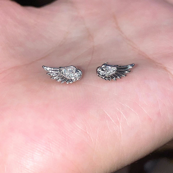 Wing Cross Earrings Layered Ear Stack