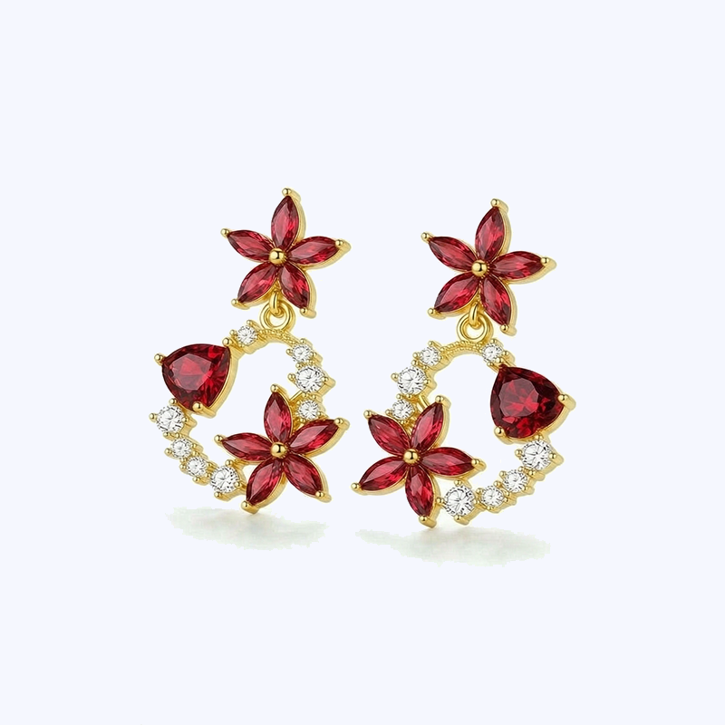 Garden Style Floral Pendant Jewelry Set