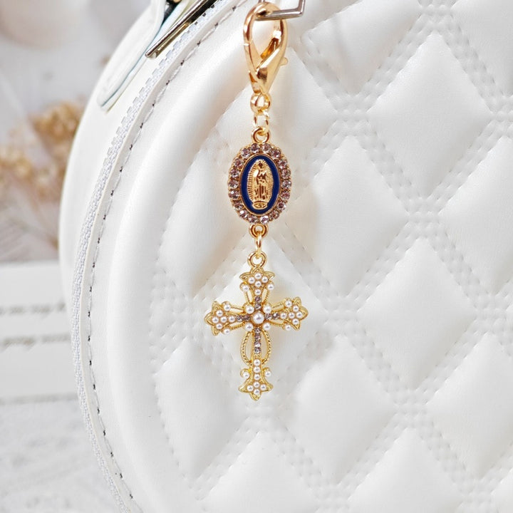 Virgin Mary Cross Rhinestone Bag DIY Charms