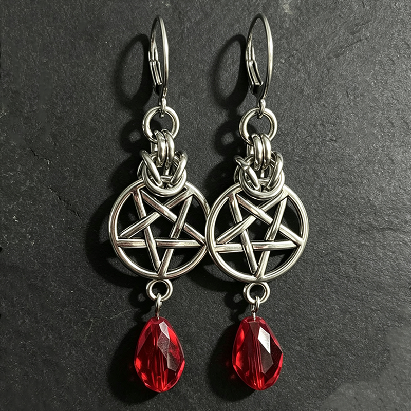 Edgy Cone Pendant Earrings Grunge Casual Style