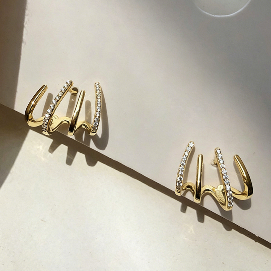 Multi Hoop Zircon Stud Earrings for Women