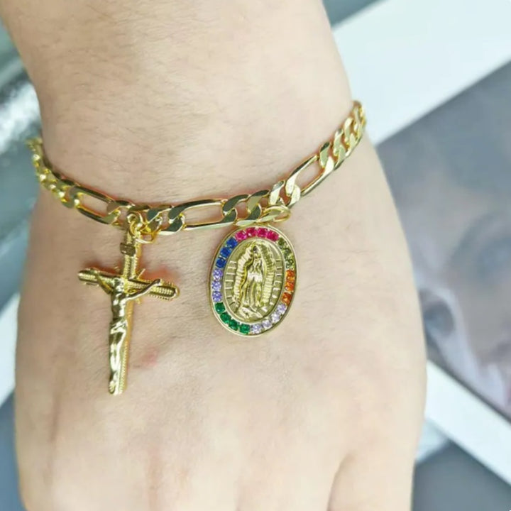 Virgin Mary Coin Bracelet