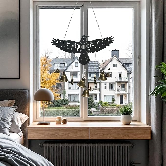 Spooky Halloween Metal Bell Window Hanging Accent