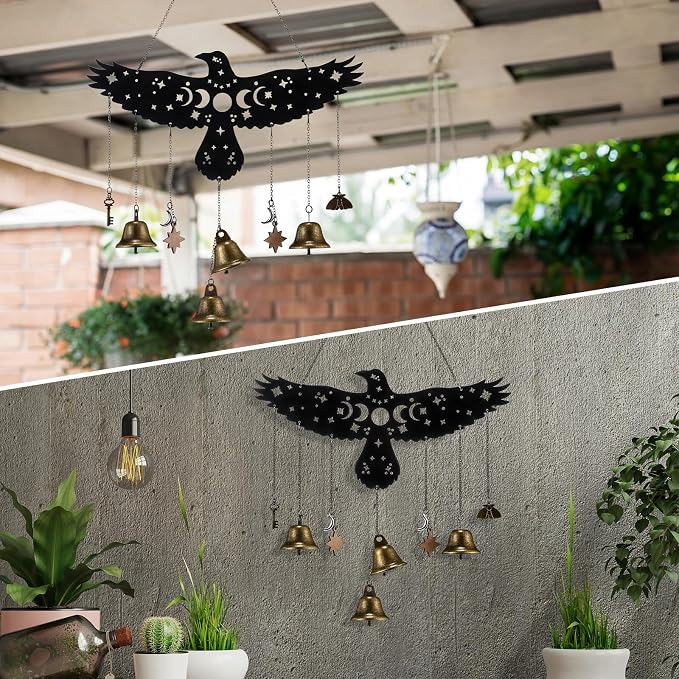Spooky Halloween Metal Bell Window Hanging Accent