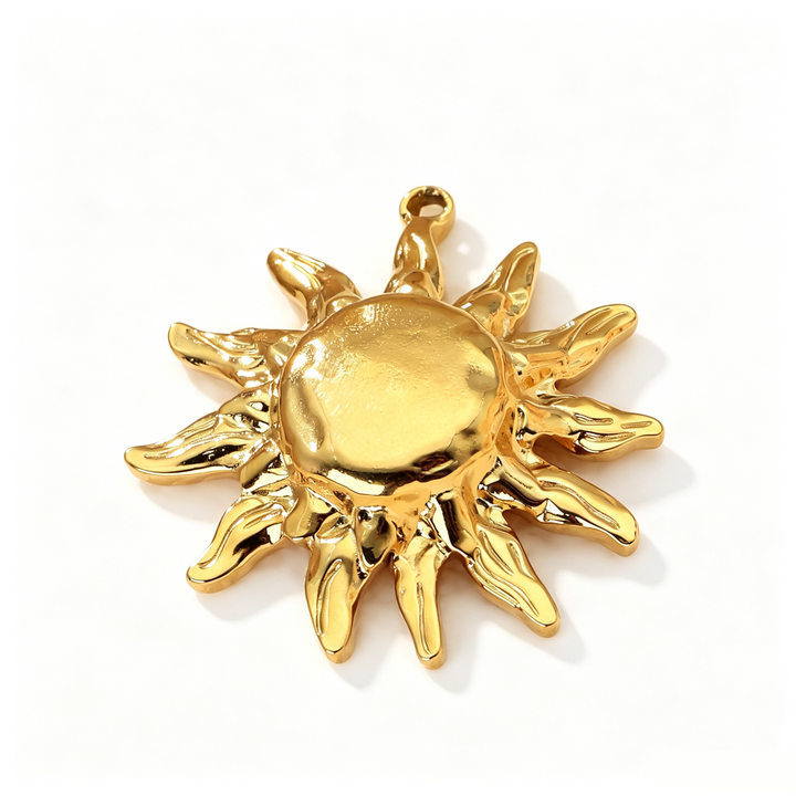 Spiral Sun Pendant Snake Chain Stacked Necklace