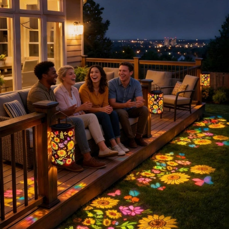 Colorful Sunflower Glow Solar Garden Lantern