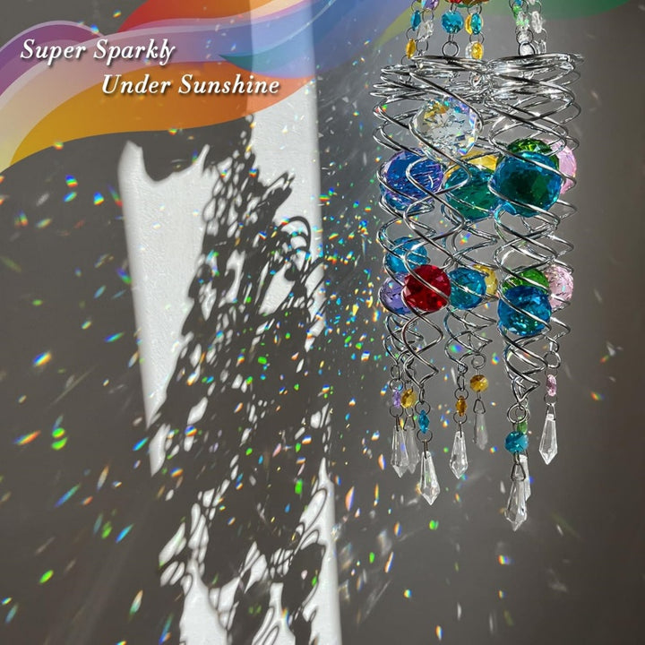 Crystal Spiral Wind Spinner Garden Decor