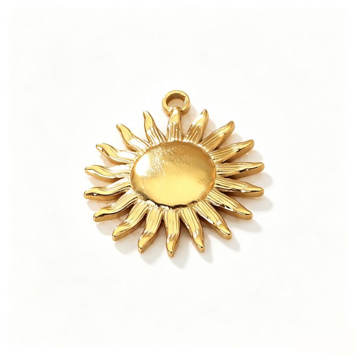Spiral Sun Pendant Snake Chain Stacked Necklace