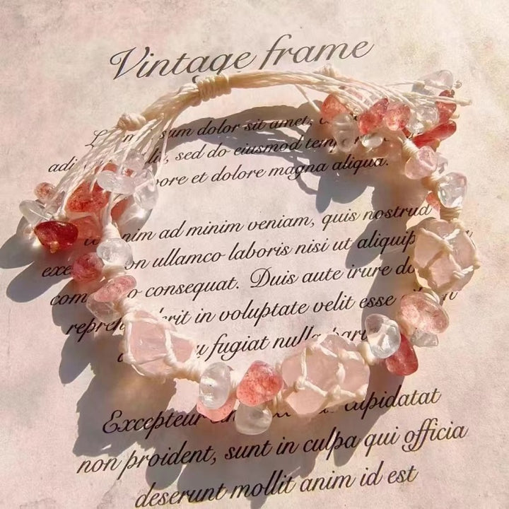 Handwoven Floral Crystal Bracelet