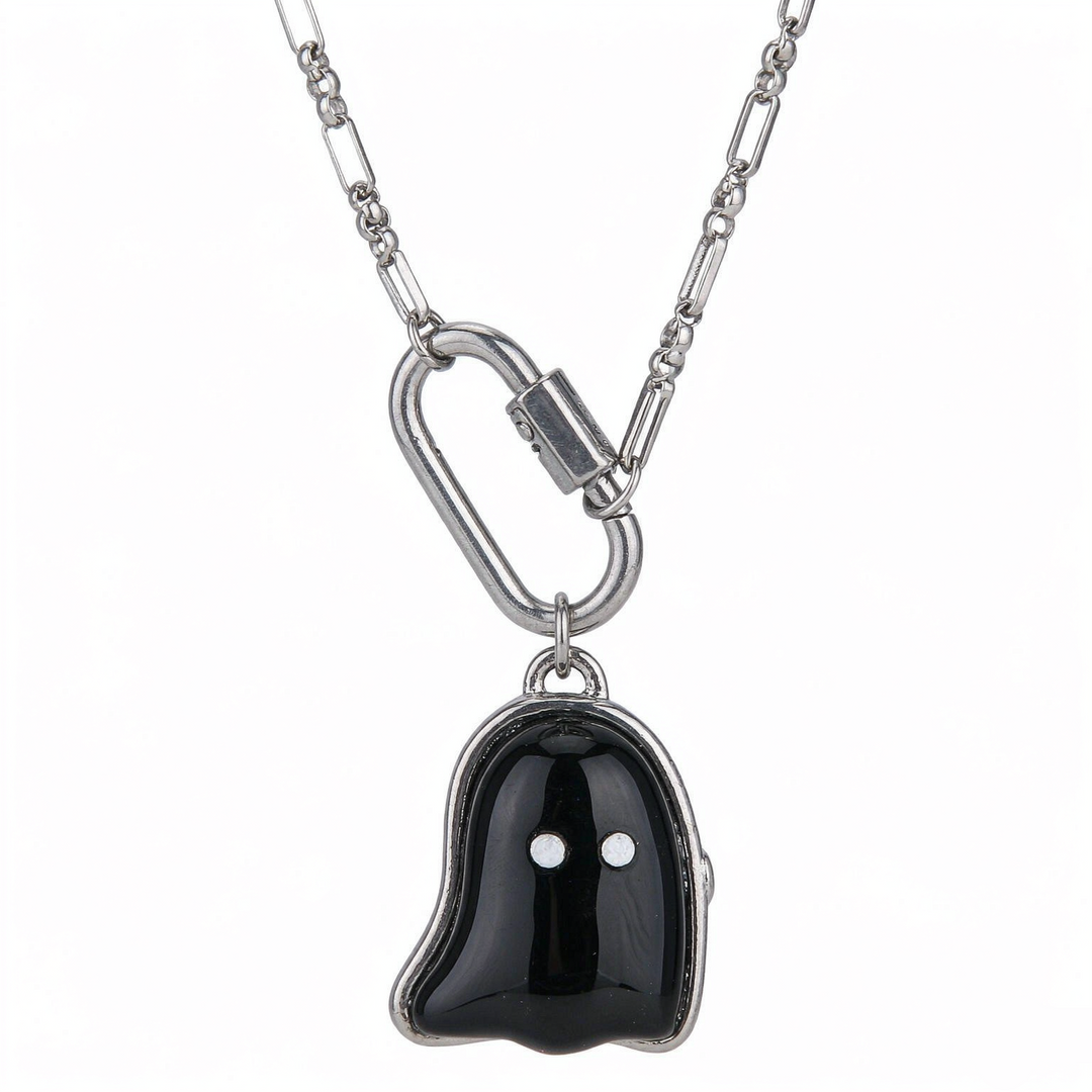 Natural Stone Ghost Pendant Necklace