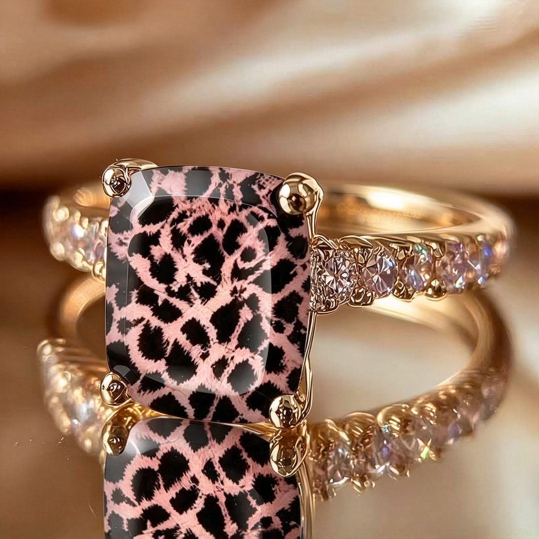 Leopard Print Statement Ring