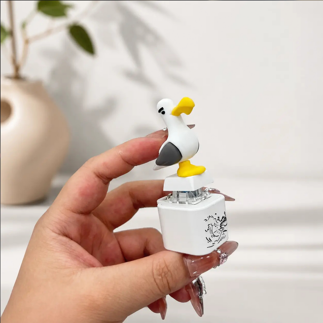 Interactive Seagull Sound Light Mini Keychain Toy