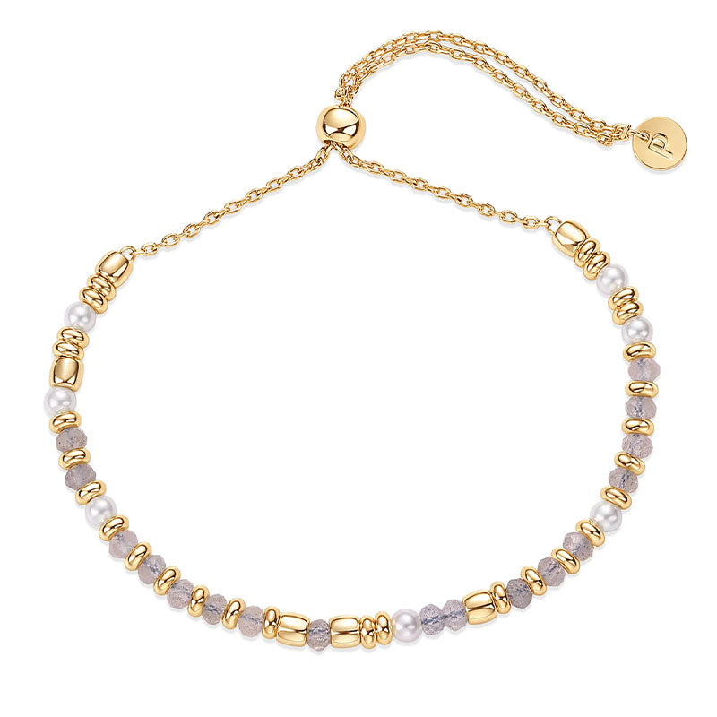 Gemstone Beaded Slider Bracelet