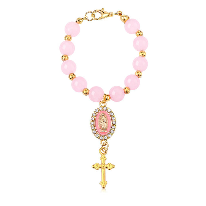 Pearl cross car bag charm
