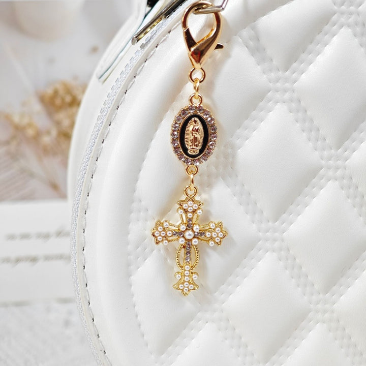Virgin Mary Cross Rhinestone Bag DIY Charms