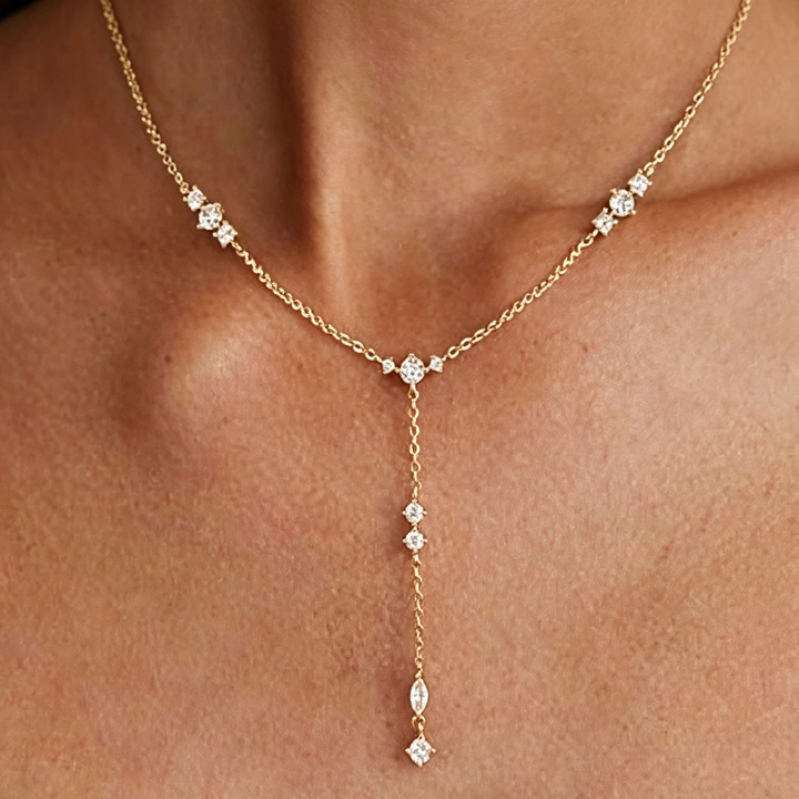 CZ Lariat Y Necklace