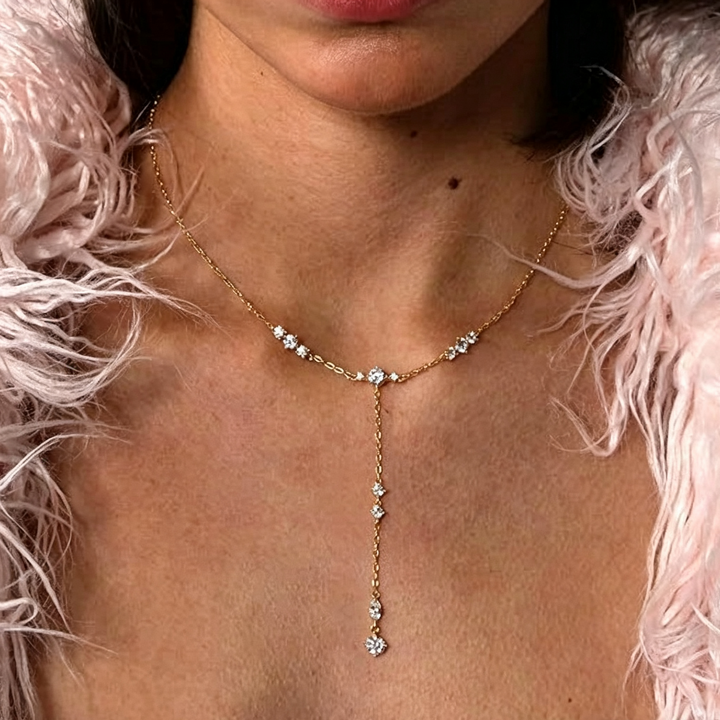 CZ Lariat Y Necklace