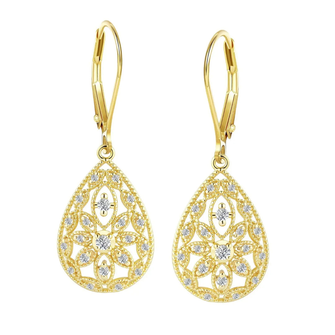 Teardrop Filigree Earrings Everyday Glow