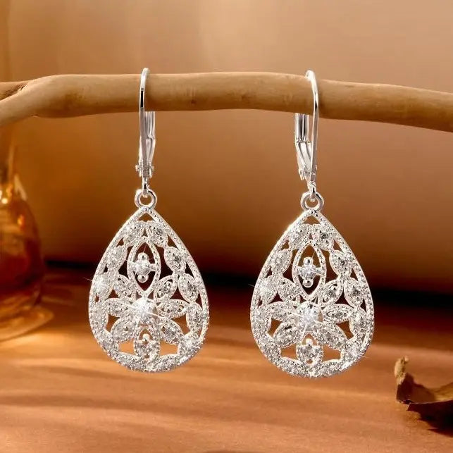 Teardrop Filigree Earrings Everyday Glow