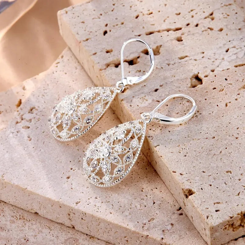 Teardrop Filigree Earrings Everyday Glow
