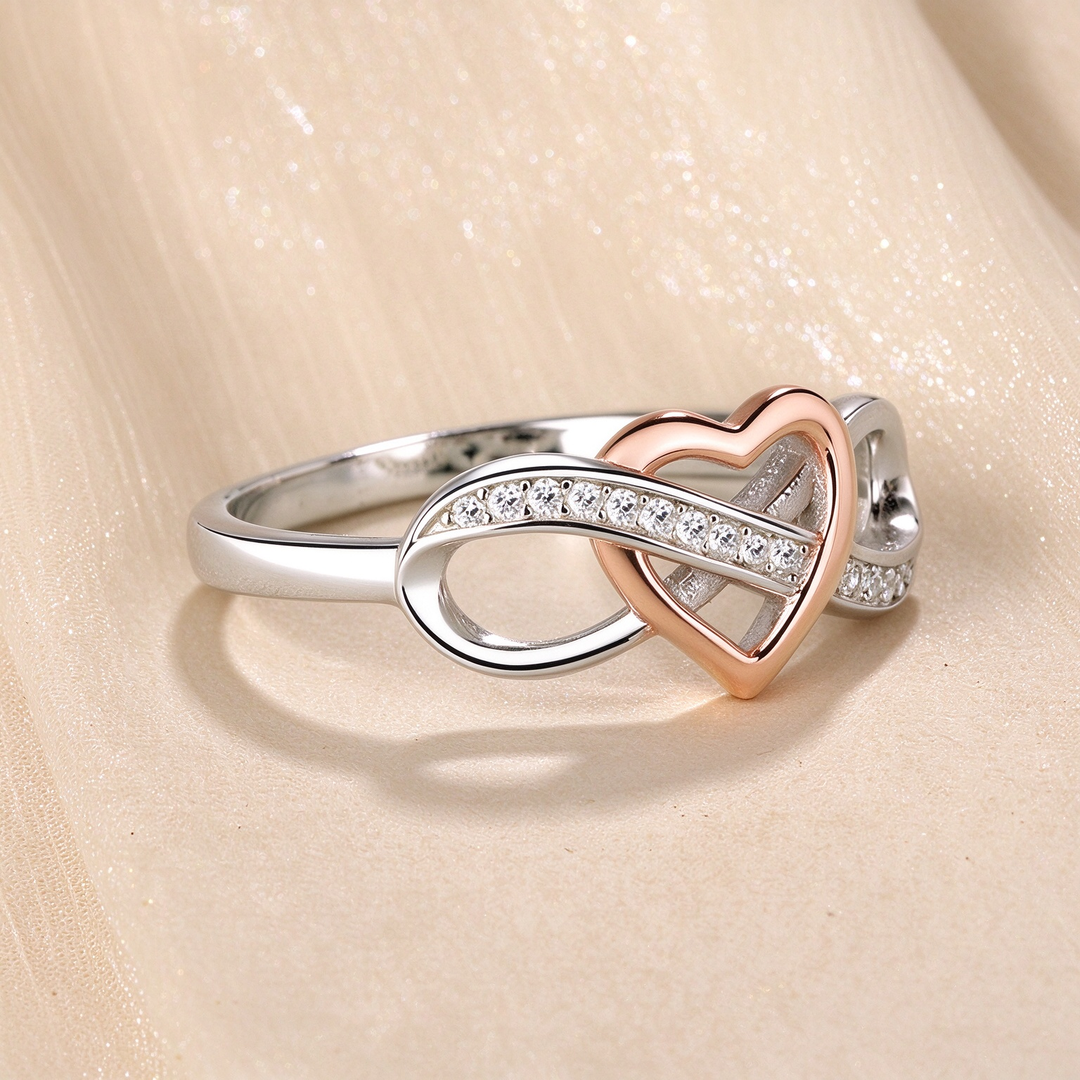 Intertwined Heart Infinity Ring