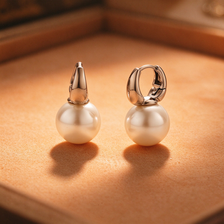 Pearl Drop Huggie Earrings for Everyday