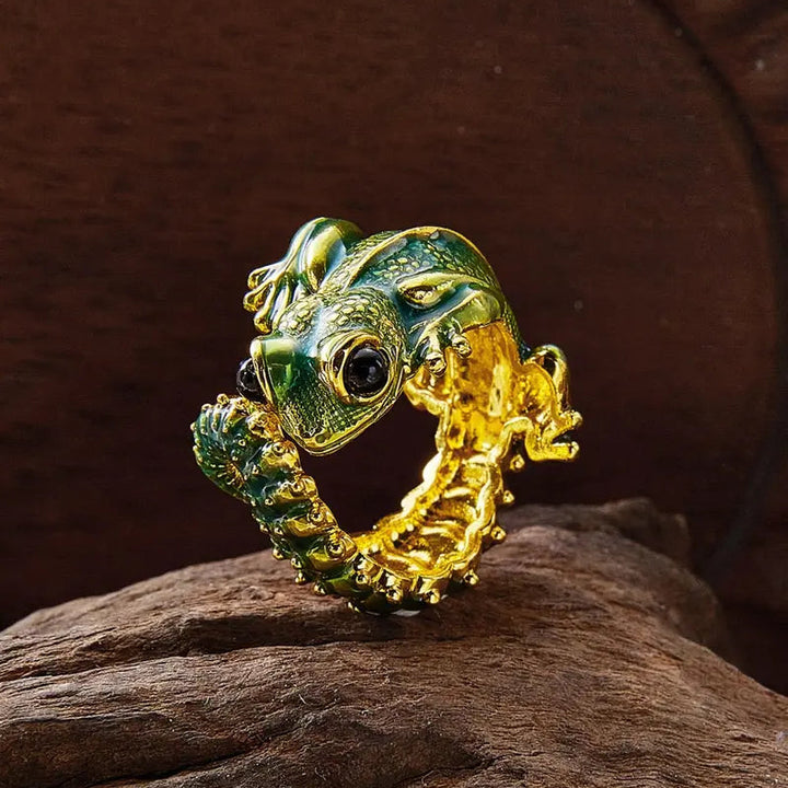 Gothic 3D Lizard Open Adjustable Ring