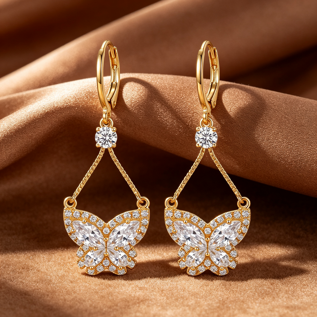 Butterfly Earrings Sparkle Drop Everyday