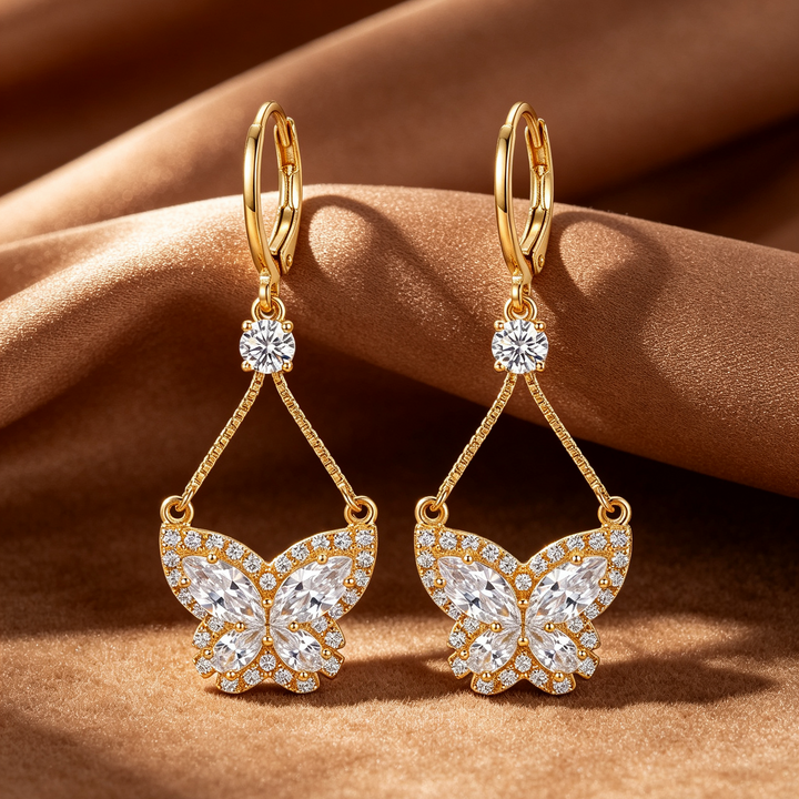 Butterfly Earrings Sparkle Drop Everyday