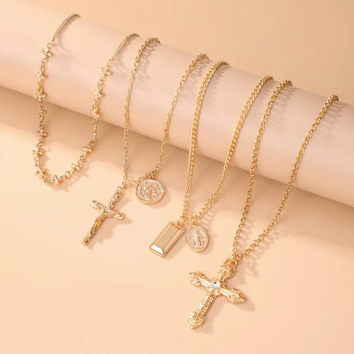 Layered Cross Necklace Everyday Style