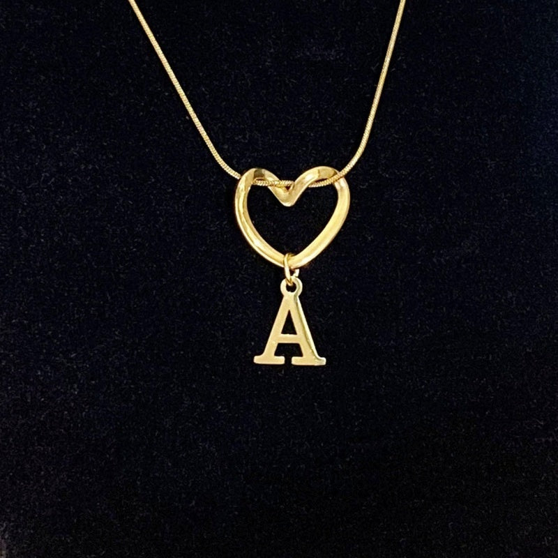 Personalized Heart Initial Necklace