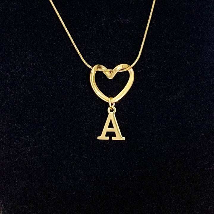 Personalized Heart Initial Necklace