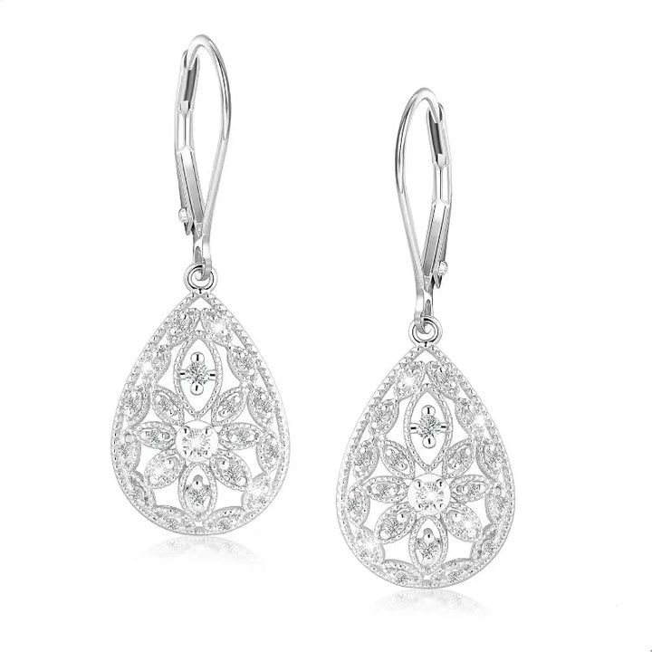 Teardrop Filigree Earrings Everyday Glow