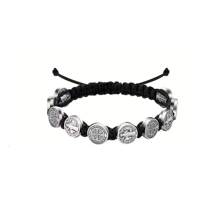 Saint Benedict Woven Cord Bracelet