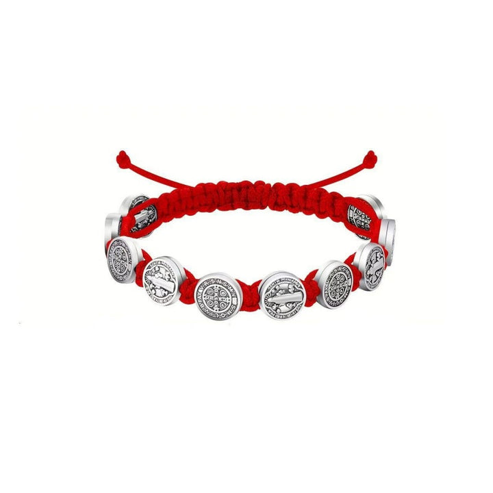 Saint Benedict Woven Cord Bracelet