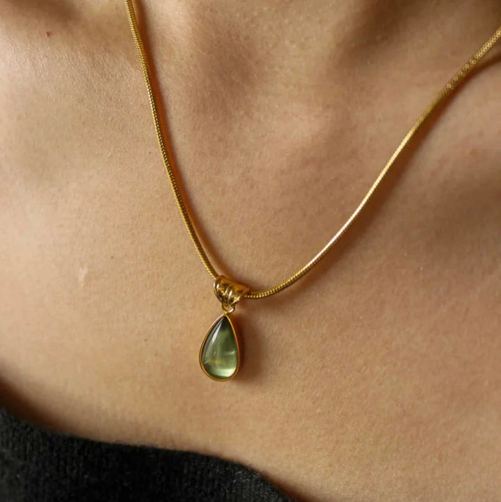 Green Teardrop Necklace