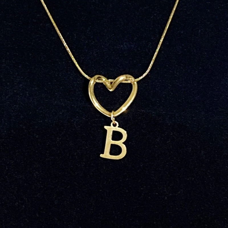 Personalized Heart Initial Necklace
