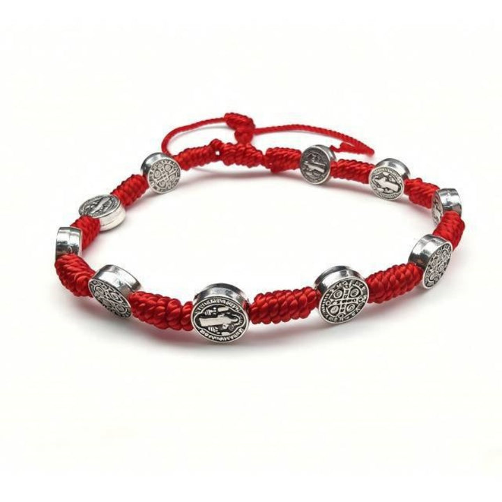 Saint Benedict Woven Cord Bracelet