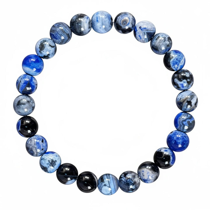 Blue Natural Stone Beaded Stretch Bracelet