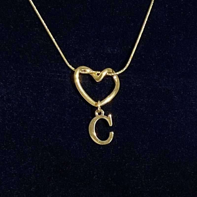 Personalized Heart Initial Necklace