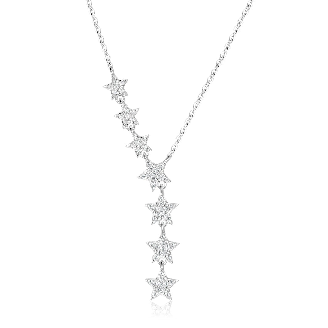 Star Drop Zircon Pendant Necklace for Women