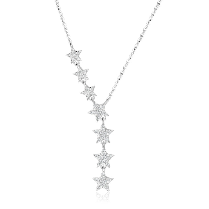 Star Drop Zircon Pendant Necklace for Women