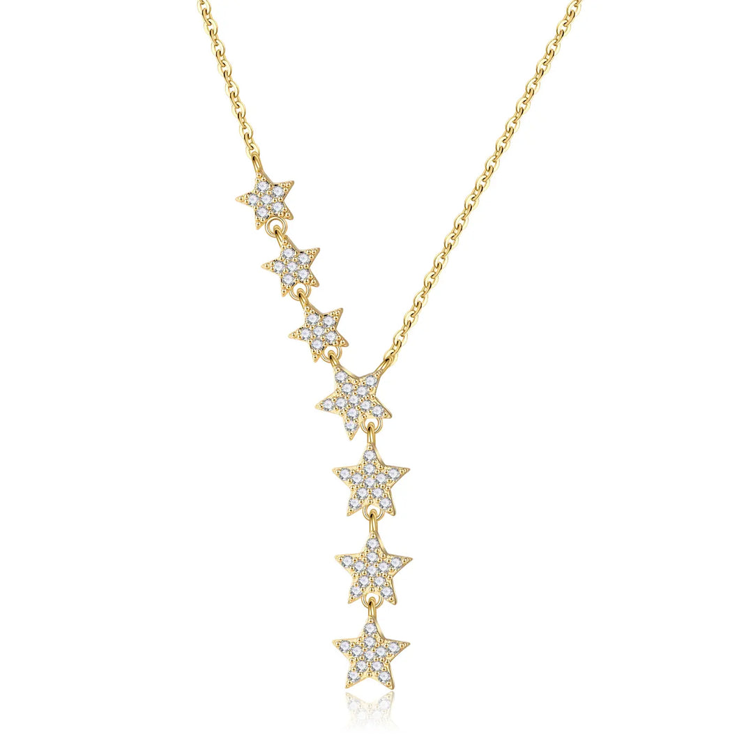Star Drop Zircon Pendant Necklace for Women