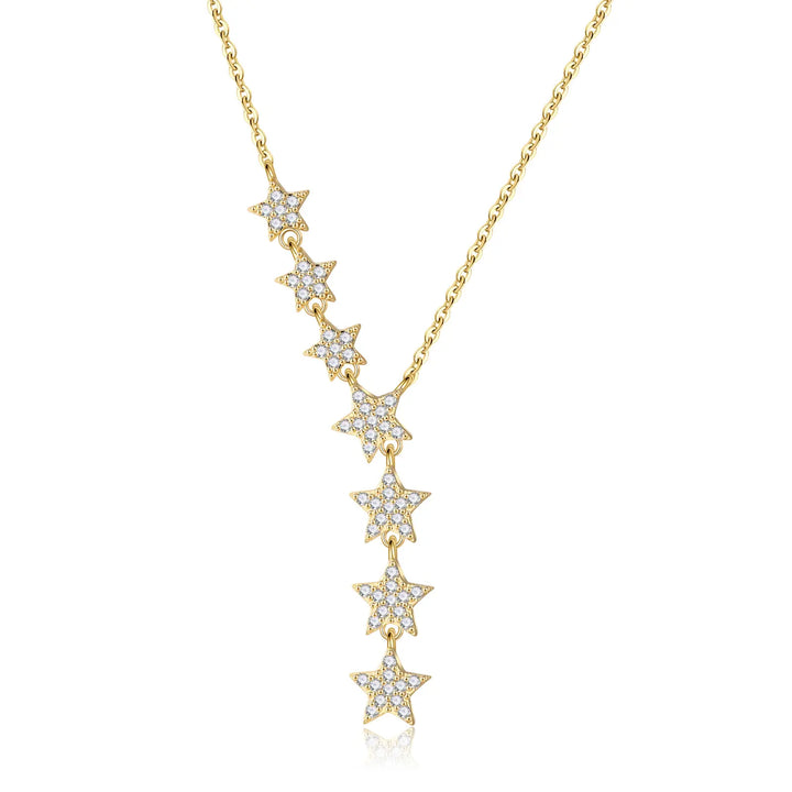 Star Drop Zircon Pendant Necklace for Women
